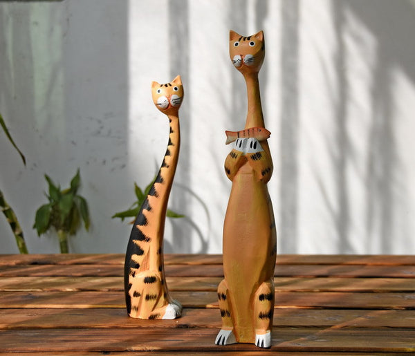 Wooden Cat Wood Carving