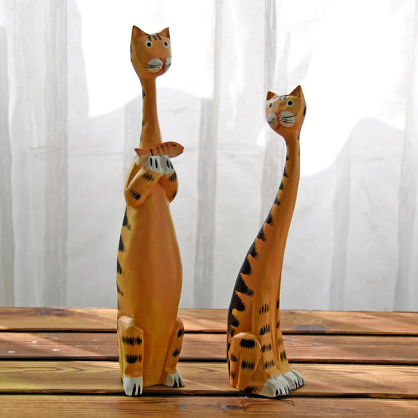 Wooden Cat Wood Carving