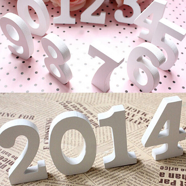 White Wooden Numbers
