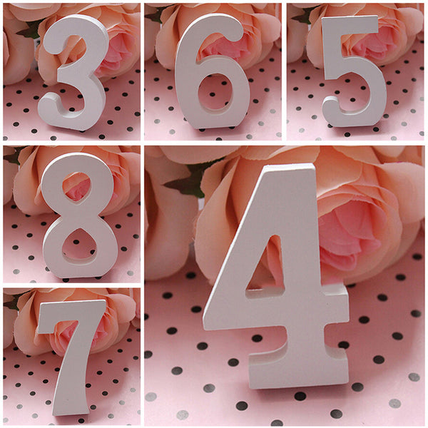 White Wooden Numbers