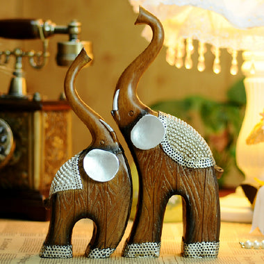 Abstract Wooden Elephant Figurine