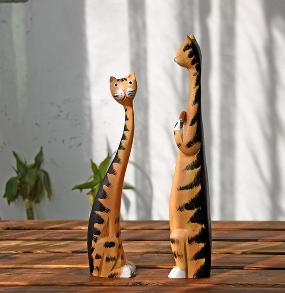 Wooden Cat Wood Carving
